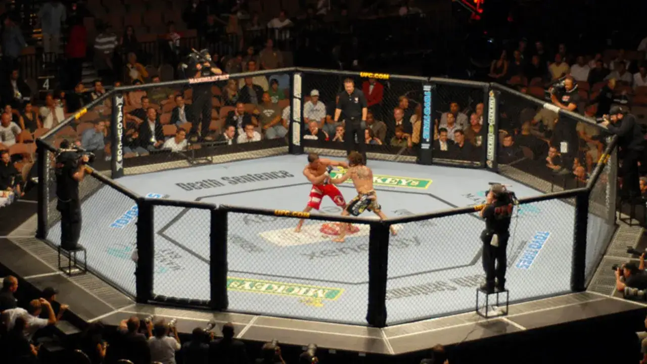 MMA walka oktagon dynamiczne ujęcie