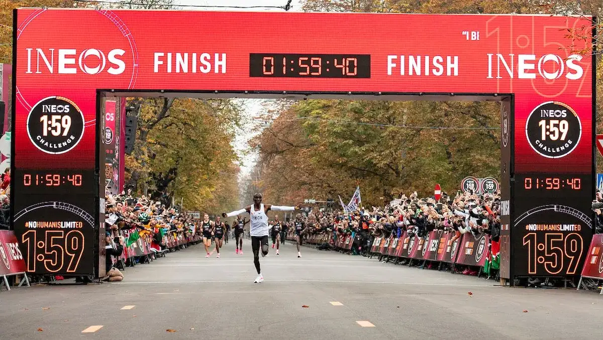 Biegacz na maratonie, dystans 42,195 km
