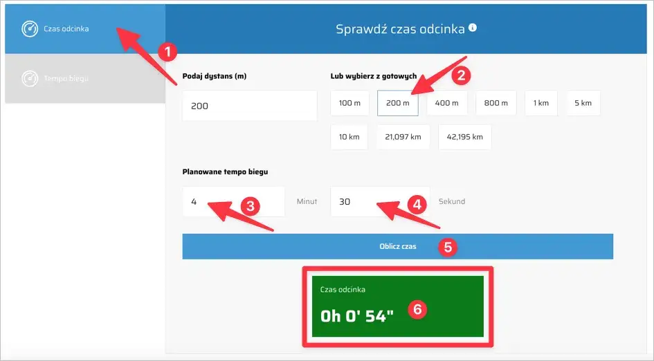 kalkulator biegacza interfejs, biegacz z zegarkiem